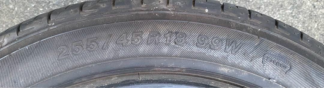 255/45R18 ヨコハマ　エコス　ES300 車検、廃車、履き潰し、輸出