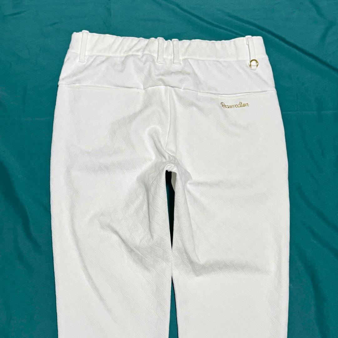 良好 レザレクション ジョガーパンツストレッチ快適 ゴルフ 上品 高級感 白系色
