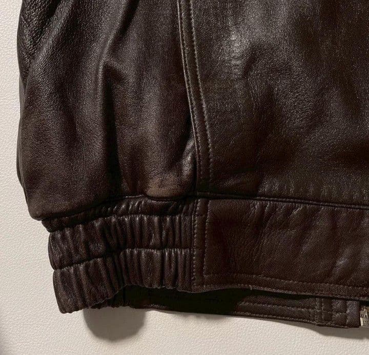 ゼリマースペイン製A-2短丈ダークブラウン レザー ジャケット
