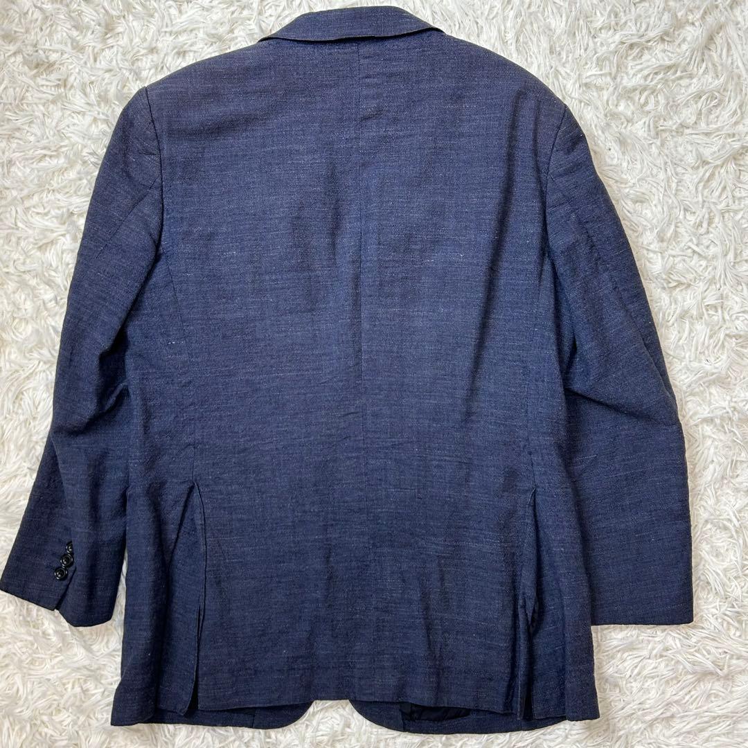 Burberry London テーラードジャケット 麻 リネン デニム風 M