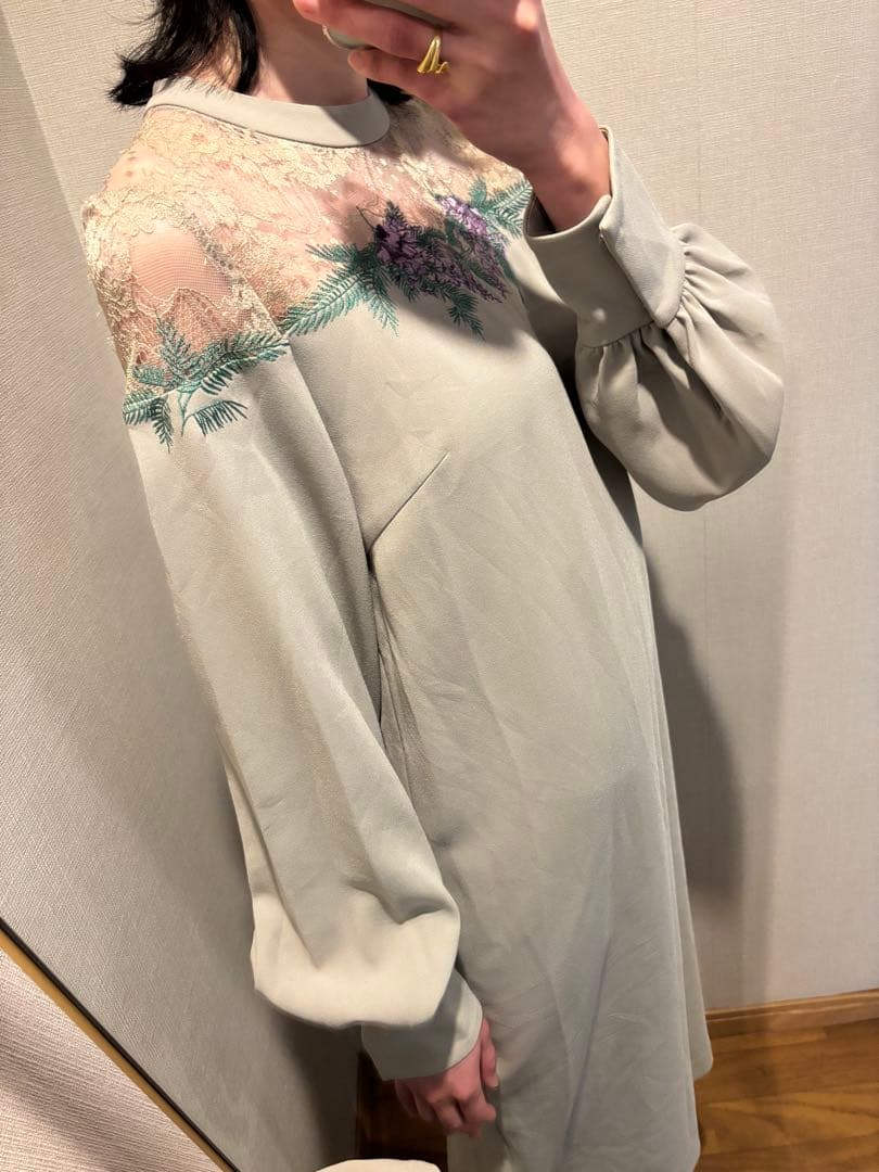 masaco teranishi マサコテラニシ　刺繍　レース　ドレスワンピース