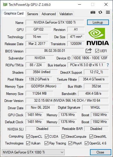 グラフィックボード・グラボ・ビデオカード Palit GTX 1080 Ti Founders Edition 11GB