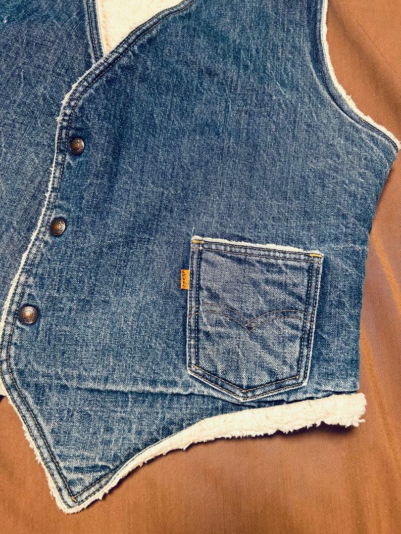 70s USA製 オレンジタブ Levi's 60605 デニム ボアベスト