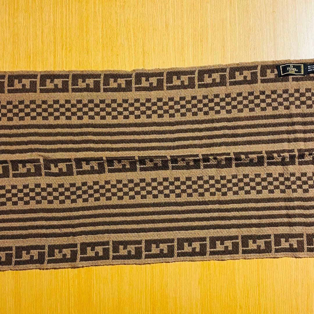 【新品・未使用】FENDI ズッカ柄 ウールマフラー マルチカラー リバーシブル