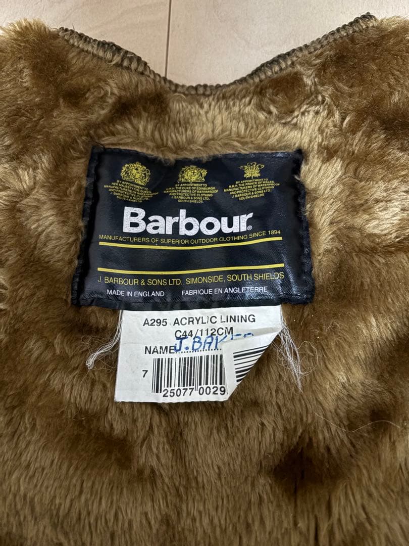 【Barbour】90s ビンテージ パイルライナー used サイズ44