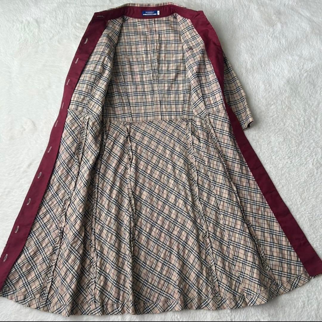 希少✨バーバリーブルーレーベル ノバチェック 刺繍ワンピース 38 ベージュ