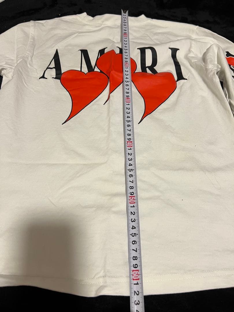 【美品】AMIRI ロンT ハートロゴ 袖ロゴ 長袖 カットソー ホワイト