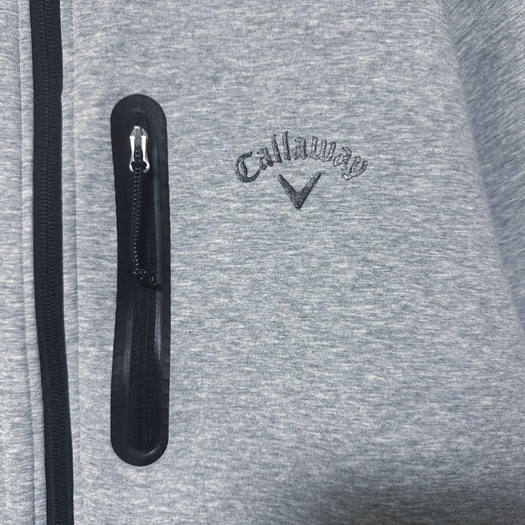 Callaway キャロウェイ 長袖 ロゴ ジップ パーカー グレー LL