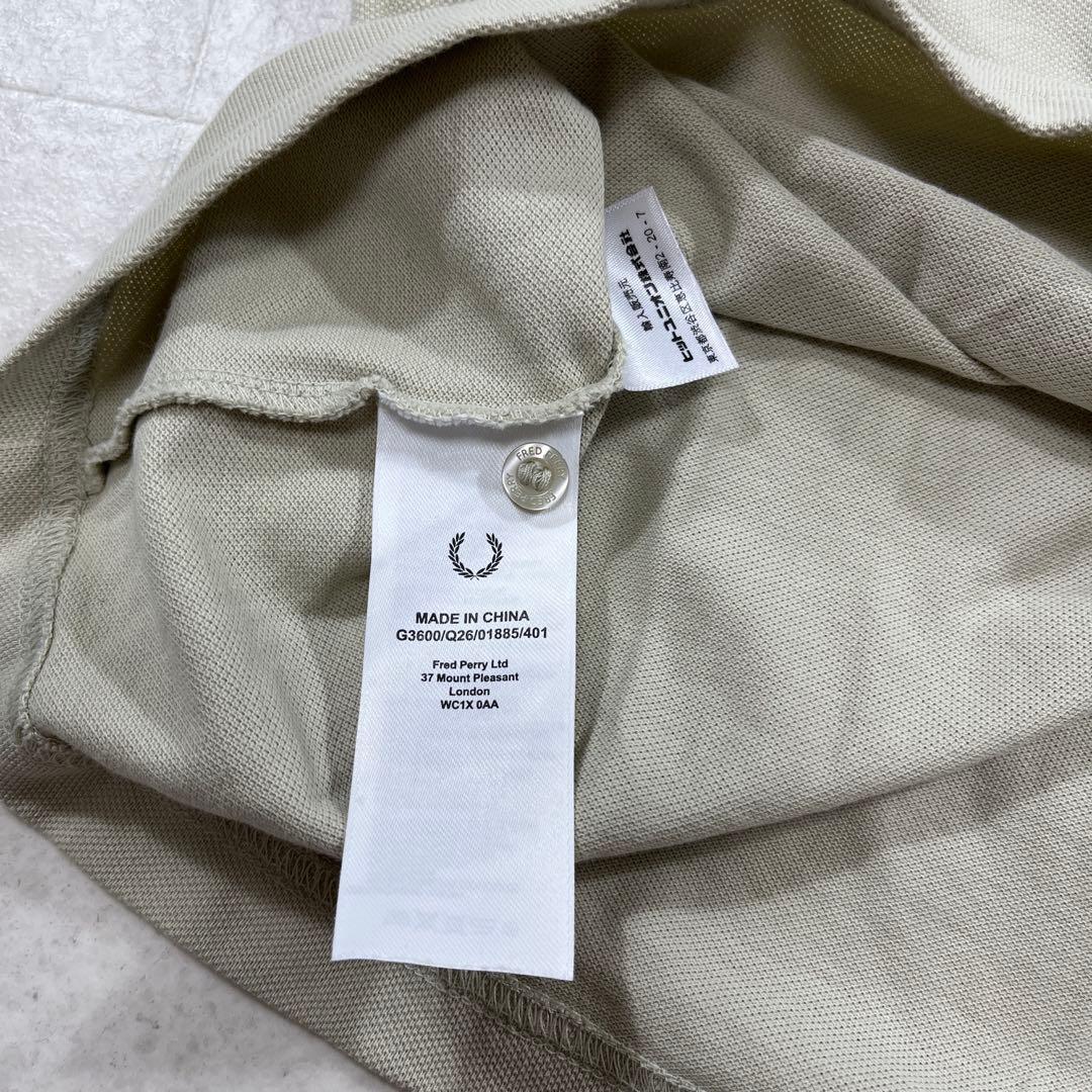 美品 G3600【FRED PERRY】ポロシャツ ベージュ×ブラック UK10