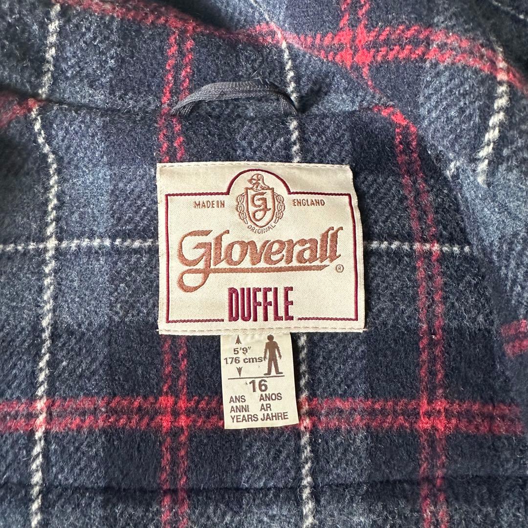 Gloverall Duffle ダッフルコート ネイビー 裏地チェック L相当