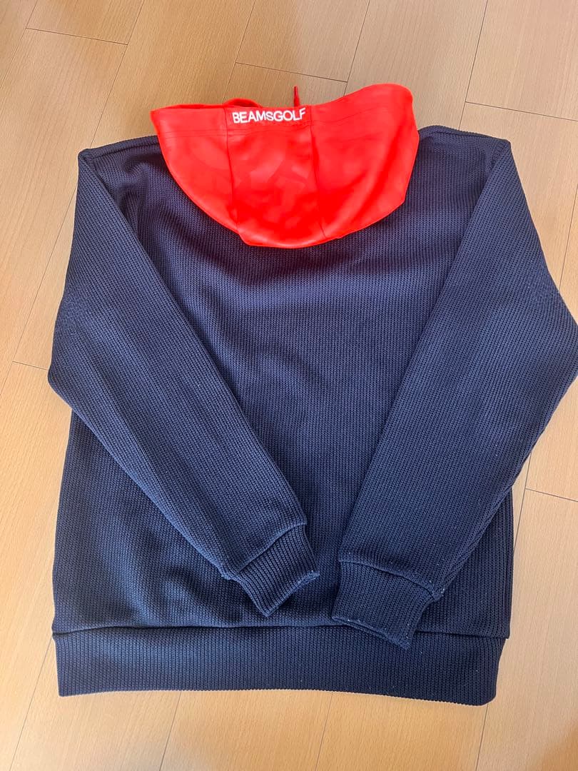 BEAMS GOLF ニット風レイヤード　パーカ