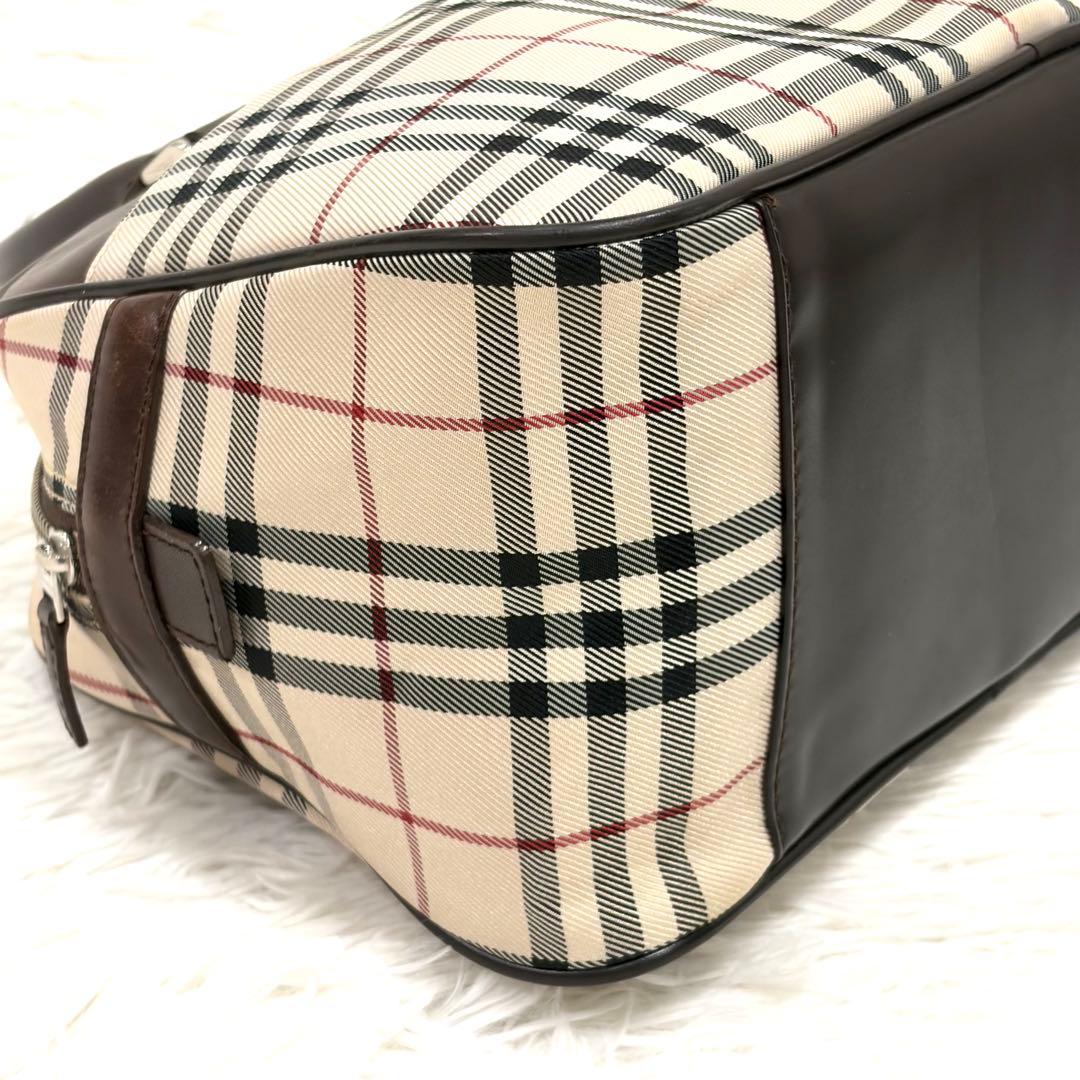 バーバリー BURBERRY ミニボストンバッグ ノバチェック ブラウン