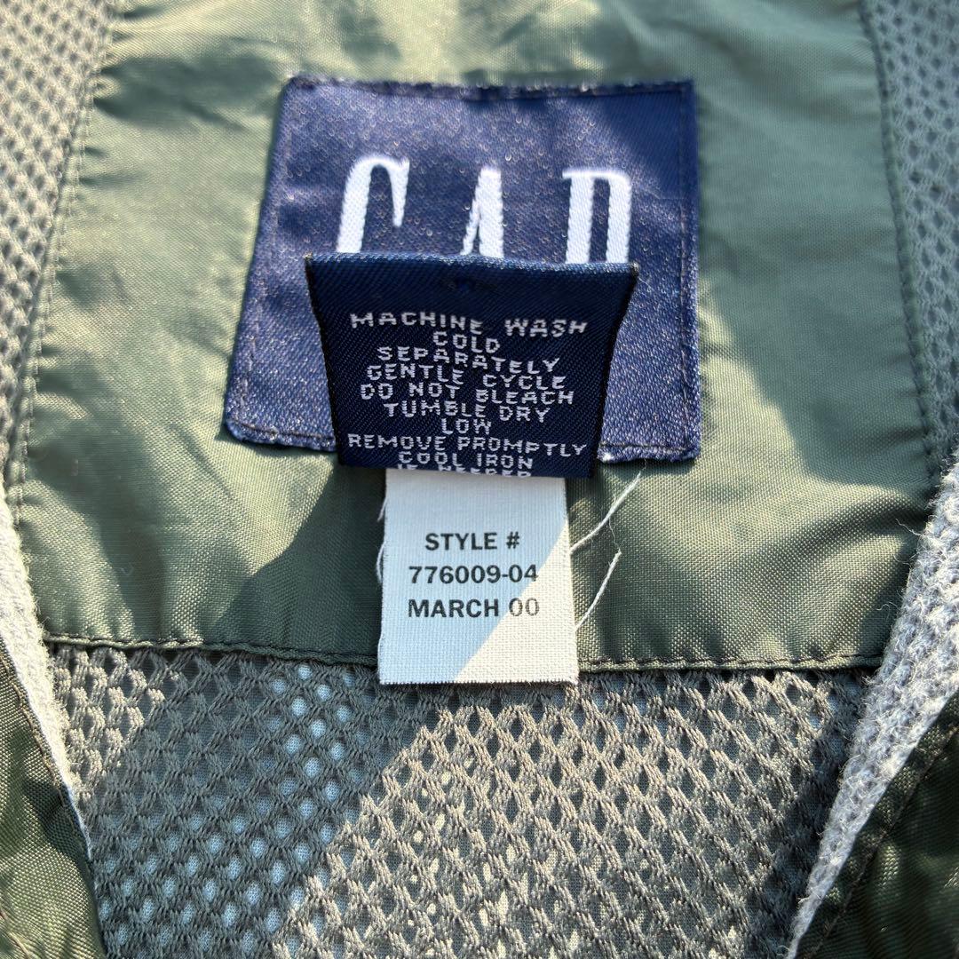 D*様 00年製 OLD GAP テック ナイロンベスト 裏地ワッフル セージグ