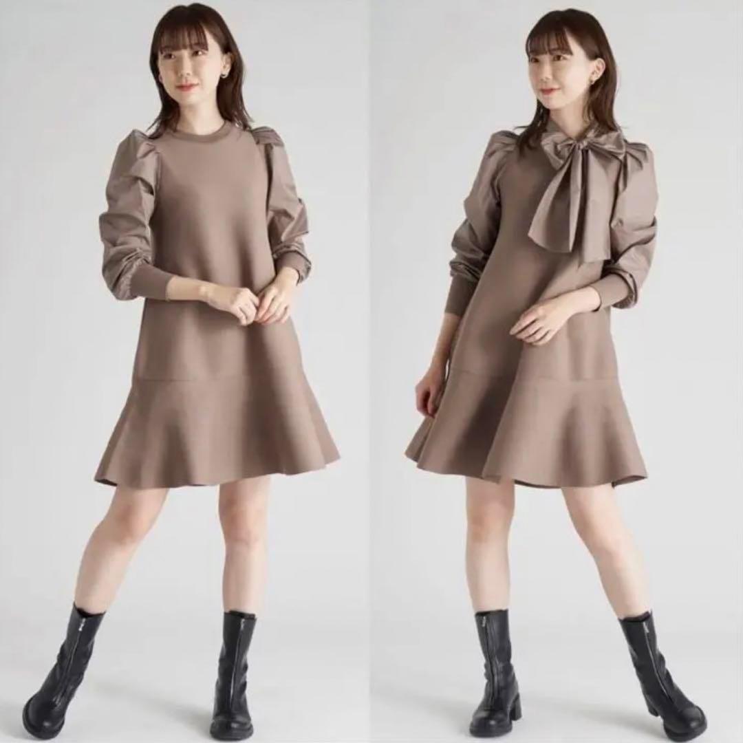 【新品未使用】CELFORD セルフォード Aラインフレアワンピース ブラウン