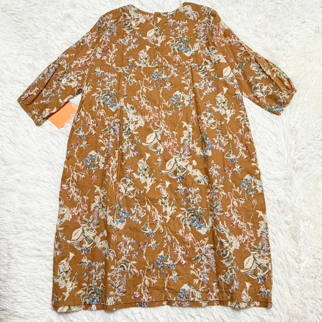 Femmes ファムズ　ワンピース　花柄　綿麻　サイズ40